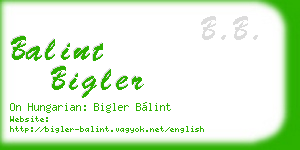 balint bigler business card